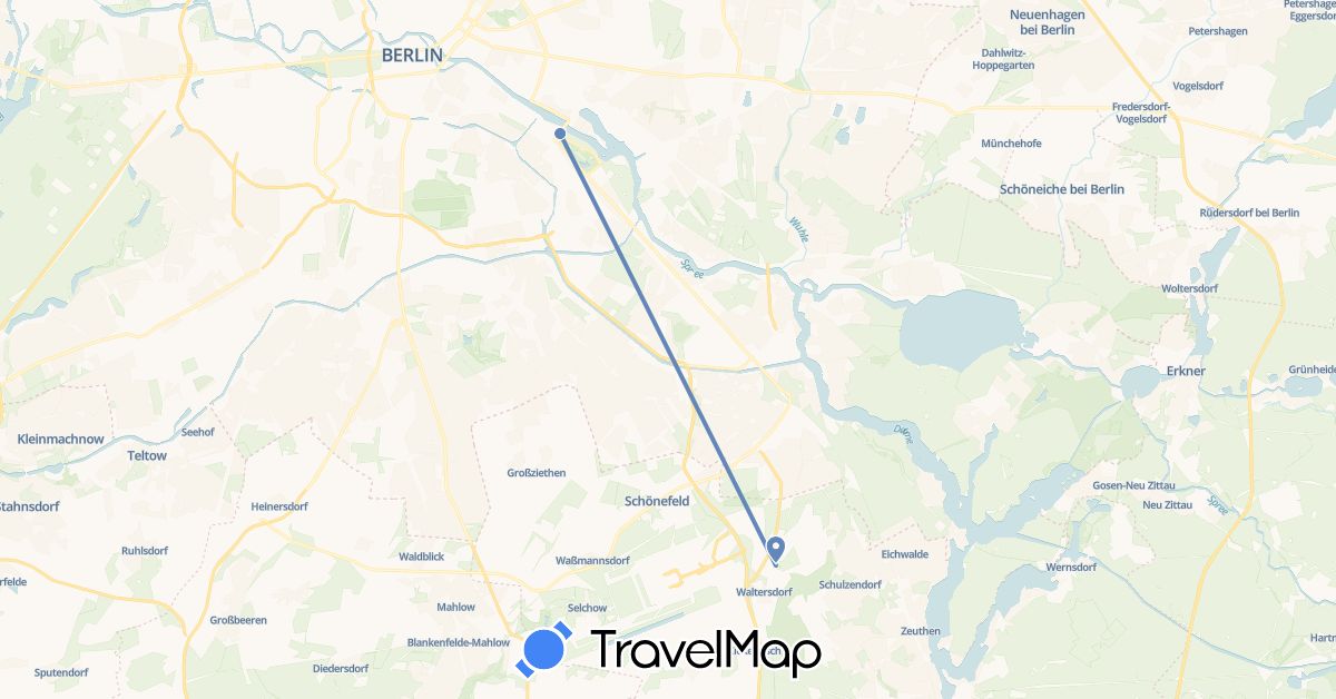TravelMap itinerary: driving, cycling in Germany (Europe)